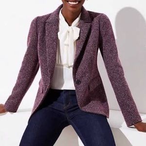 LOFT size 10 purple tweed blazer